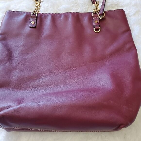 Michael Michael Kors Purple Shoulder Bag Color Burgundy Chain Strap - Picture 3 of 11